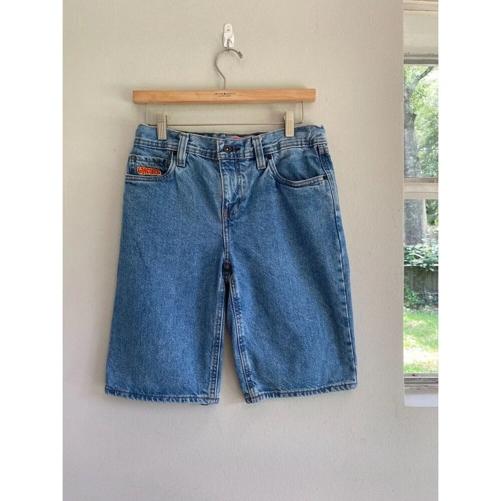 Vintage Empyre Baggy Jean Shorts Womens 26 Blue Skate Relax Denim Streetwear Y2K
